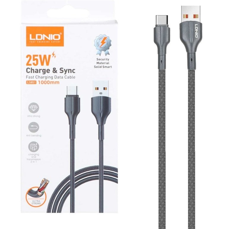 کابل شارژر الدینیو مدل LS851 تایپ سی  