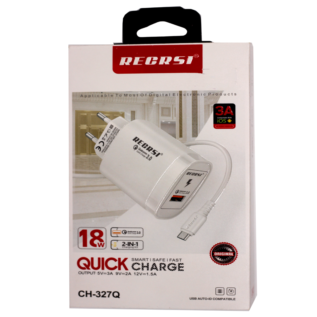 شارژر دیواری میکرو RECRSI مدل CH-327Q به طول1 متر  